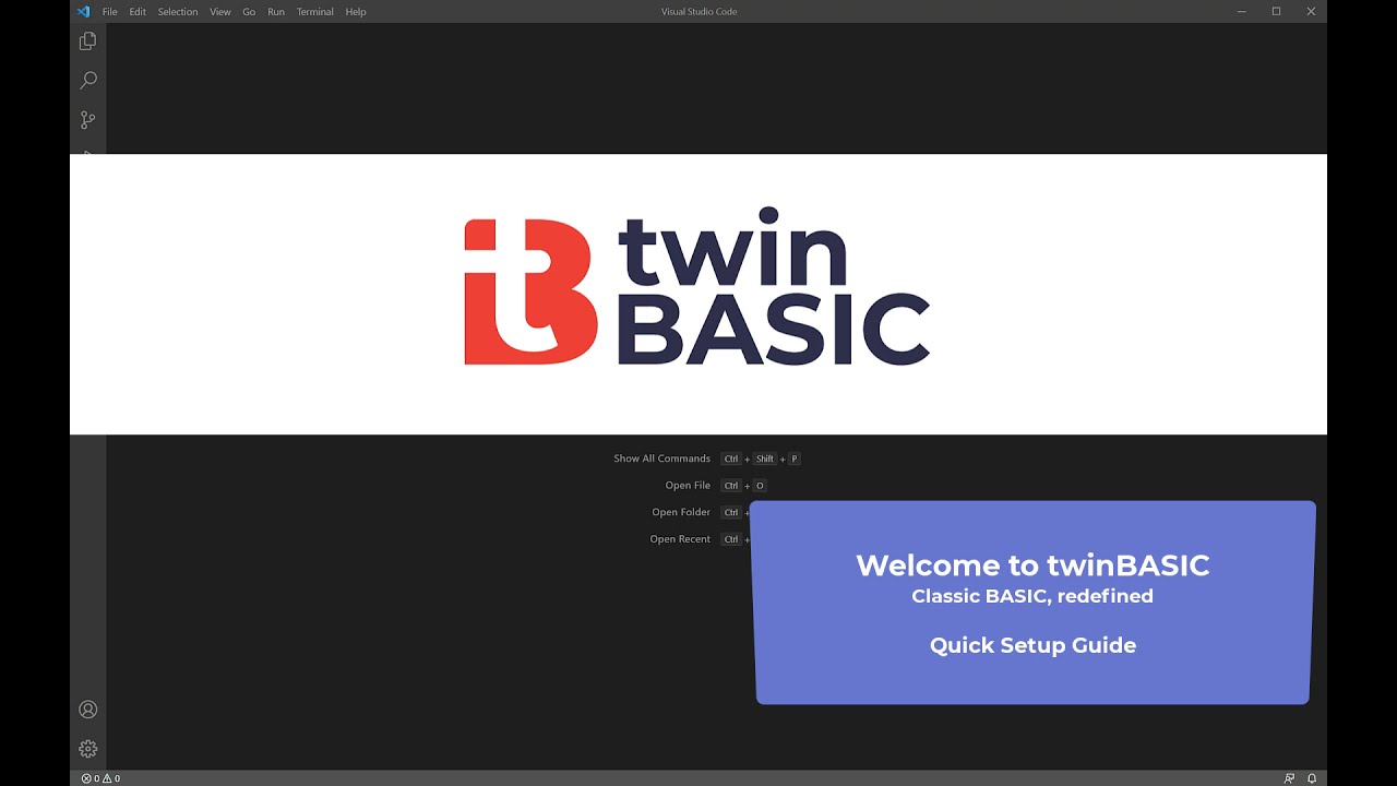 twinBASIC Preview - Quick Setup Guide (OLD VERSION) (watch on YouTube)